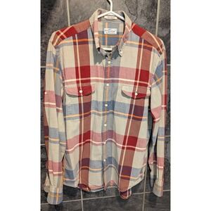 *Vintage* Gant Rugger Fall Madras Plaid Men's Medium Button Up Long Sleeve Shirt
